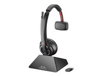 Poly Savi 8210 Office - Savi 8200 series - micro-casque - sur-oreille - DECT / Bluetooth - sans fil - USB-A via adaptateur Bluetooth - noir - certifié Zoom, certifié UC 8D3E9AA#ABB
