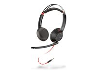 Poly Blackwire 5220 - Micro-casque - sur-oreille - filaire - jack 3,5mm - noir - Certifié pour Skype for Business, Optimisé pour la CU, Certifié Avaya, certifié Cisco Jabber 85Q68AA